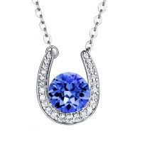 Stella Luna Horseshoe necklace- Swarovski Sapphire crystal Photo