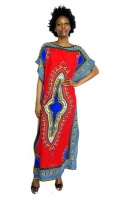 Into Africa - African Dashiki Long Kaftan Maxi Dress Red Photo