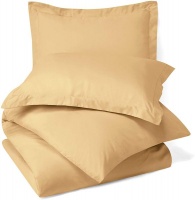 Wonder Towel Wrinkle Resistant Egyptian Comfort: Duvet Cover Set - Queen Caramel Gold Photo
