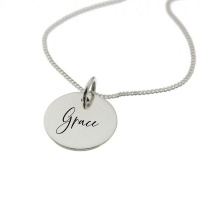 ""Grace" Personalised Engraved Necklace in Sterling Silver" Photo