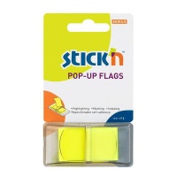 Stick n Stick'n Pop Up Flags Neon Lemon 45x25mm - 50 sheets per pad Photo