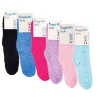 Bulk Pack x 6 Adult Ladies Winter Socks - Microfibre Photo