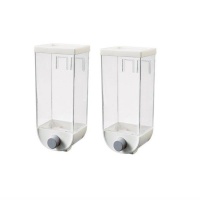Pack of 2 White Cereal /Oatmeal Grain Storage Box Dispenser-Wall Mounted Photo