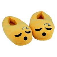 Slippers - Soft Plush Emoji Slippers - Sleepy Size 41-43 Photo