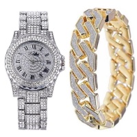 LGM Men's Iced Out Watch and Bracelet Set Photo