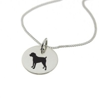 Boerboel Dog Silhouette Sterling Silver Necklace with Chain Photo