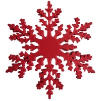 Edlini - Snowflake Designer Coaster - Red Photo