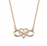 Lucid Gorgeous Infinity Heart Minimalist Necklace - Rose Gold Photo