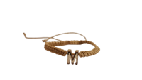 YALLI Gold Letter M Charm Bracelet Adjustable String Photo