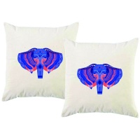 PepperSt – Scatter Cushion Cover Set – Decorated Elephant Photo