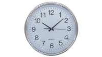 Lexuco Silver & White Face Quartz Clock - 30cm Photo