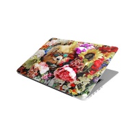 Laptop Skin/Sticker - Dog Flowers Photo