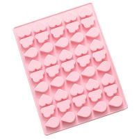 iKids 3 Shapes Baby Food DIY Silicone Mold for Chocolate Candy Gummy Pink Photo