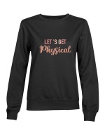 Fineapple Let's Get Physical Black Brushed Fleece Sweat Top with Rose Gold Photo