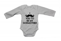 I Mustache You to be my Godmother - LS - Baby Grow Photo