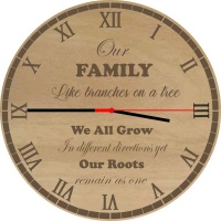Clock Wooden Family Message Photo
