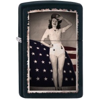 Zippo Lighter - 218 Flag Woman Saluting Photo