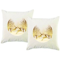 PepperSt - Scatter Cushion Cover Set - Deer Scenery Photo