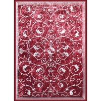 Carpet City Factory Shop Red & White Pattern Polyester Print Rug 100x150cm Photo