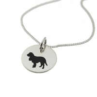 Cocker Spaniel Dog Silhouette Sterling Silver Necklace with Chain Photo