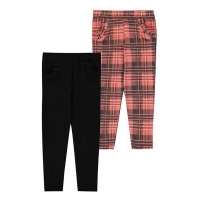 SoulCal Infant Girls 2 Pack Trousers - Black/Pink Photo