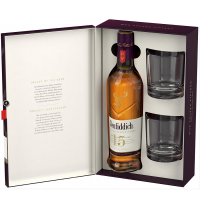 Glenfiddich 15 Year Old Single Malt Scotch Whisky 2 Glasses Gift Pack Photo
