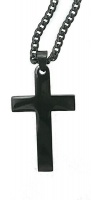 Fabulae Men's Black Steel Cross Chain James Photo