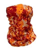 SKA Tube Mask - Digital Print Maroon & Orange Photo