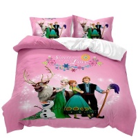 Frozen 3D Printed Double Bed Duvet Cover Set Pink Photo