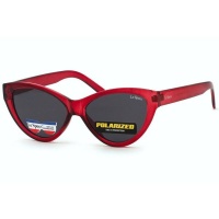 Lespecs Cat-Eye Ladies Polarized Sunglasses - Dark Red Crystal Photo
