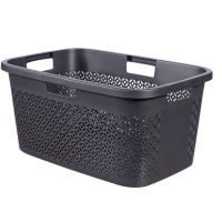 Curver By Keter Terrazzo Laundry Basket - Black Photo