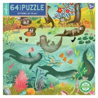 eeBoo Children's Puzzle - Otters at Play: 64 Pieces Photo