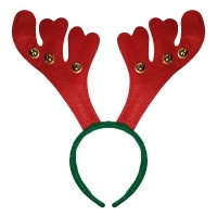 BUFFTEE Reindeer Antlers With Bell Christmas Hat - Red Photo