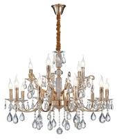 Bright Star Lighting 12 Light Golden Chandelier with Crystals Photo