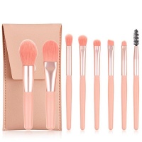 Blush Pink 8 piecess Travel Makeup Brush Set With Bag Photo