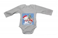 BuyAbility Christmas Snowman - Long Sleeve - Baby Grow Photo