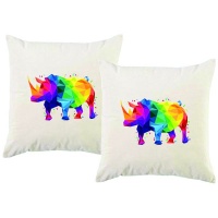 PepperSt – Scatter Cushion Cover Set – Geometric Rhino Photo