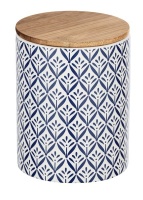 Stingray Wenko - Lorca Ceramic Storage Container - Bamboo Lid - Blue/White - 950ml Photo