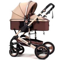 ATOUCHTOTHEWORLD Baby Stroller 2 in1 Portable Baby Carriage Folding Prams With Mummy Bag-K Photo