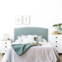 MaI Lifestyle - Local Crafted Detailed Upholstered Headboard - Soft Teal Photo