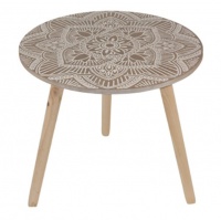 H Design H-Design Wooden Patterned Side Table Photo
