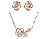 Destiny Blooming Rose Set With Crystals From Swarovski® - Rose gold Photo