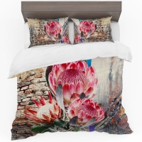 Print with Passion Grunge Protea Duvet Cover Set Photo