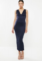 Women's Missguided Plunge Bust Cup Maxi Dress - Navy Photo
