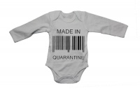 Made in Quarantine - Barcode - Long Sleeve - Baby Grow Photo