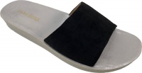 Flat Slip-on Mule - Black Microfibre Photo