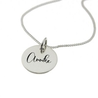 "Annika" Personalised Engraved Necklace in Sterling Silver Photo