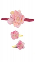 Headband Set - Spring Pink Flower Crown Photo