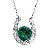 Stella Luna Horseshoe necklace- Swarovski Emerald crystal Photo