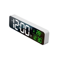 USB LED Temperature Date HD Display Electronic Desktop Alarm Clock-White Photo